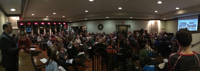 Residents gathered at Calvary Episcopal Church in Shadyside to voice support for the ice rink proposal at Hunt Armory. Courtesty Samantha Balbier.